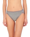 Natori Bliss French Cut Brief Panty Underwear With Lace Trim In Heather Grey