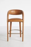 Anthropologie Leather Hagen Counter Stool In Brown
