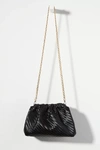 Anthropologie Woven Vegan Leather Clutch In Black