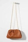 Anthropologie Woven Vegan Leather Clutch In Brown