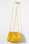 Anthropologie Woven Vegan Leather Clutch In Yellow