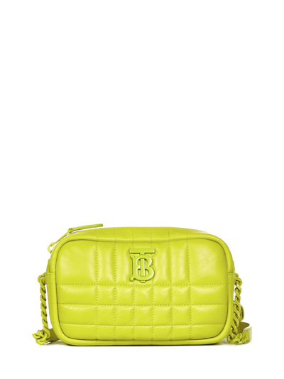 Burberry Mini Lola Quilted Leather Camera Bag In Green