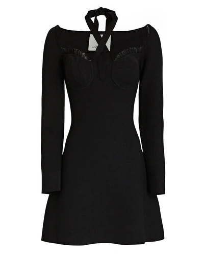 3.1 Phillip Lim / フィリップ リム Pointelle-trimmed Halter Mini Dress In Black
