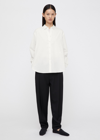 Totême Toteme Logo Embroidered Cotton Shirt In Macadamia
