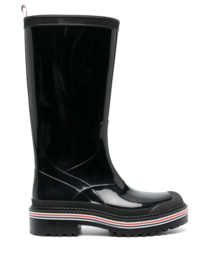 Thom Browne Rwb Detail Rain Boots In Black