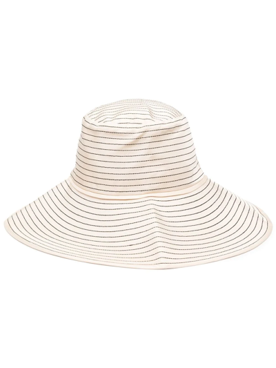 Totême Striped-embroidered Sun Hat In Neutrals