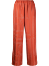 Totême Monogram Silk Pj Bottoms Bloody Mary In Orange