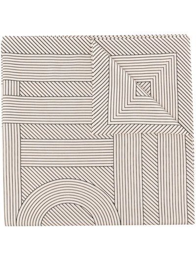 Totême Striped Organic Cotton-silk Scarf In Neutrals