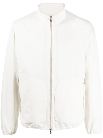 Brunello Cucinelli Funnel-neck Cotton Jacket In White