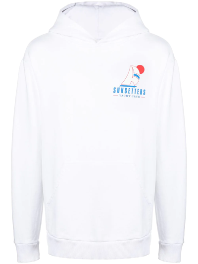 Pasadena Leisure Club Sunsetter Logo-print Pullover Hoodie In White