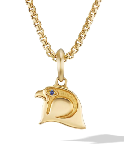 David Yurman 18kt Yellow Gold Falcon Sapphire Pendant