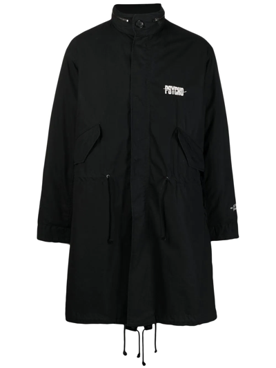 Undercover X Psycho Graphic-patch Coat In Black