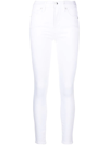 Good American Good Legs High Waist Shark Bite Hem Skinny Jeans In Weiss
