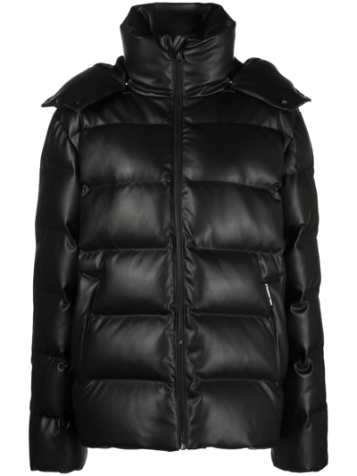 Karl Lagerfeld Logo-embroidered Padded Down Jacket In Black