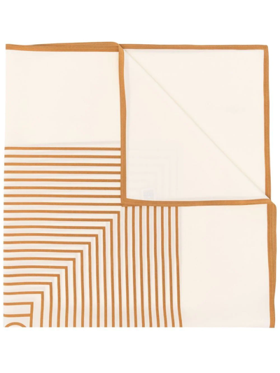 Totême Monogram-print Silk Scarf In Neutrals