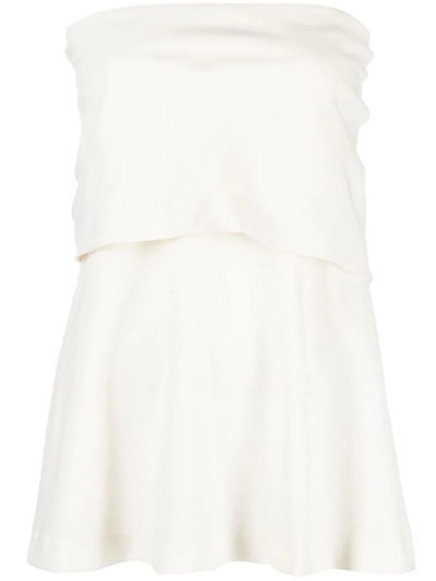 Totême Layered Strapless Top In White