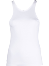 Totême Espera Ribbed Stretch Cotton-blend Top In White