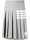 Thom Browne 4 Bar-stripe Step-hem Pleated Skirt In Grau