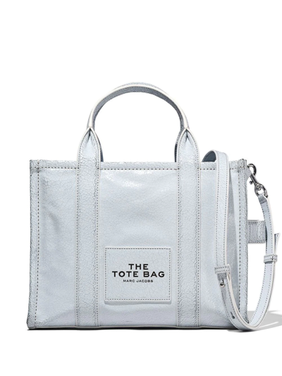 Marc Jacobs Medium The Crackle Leather Tote Bag In White