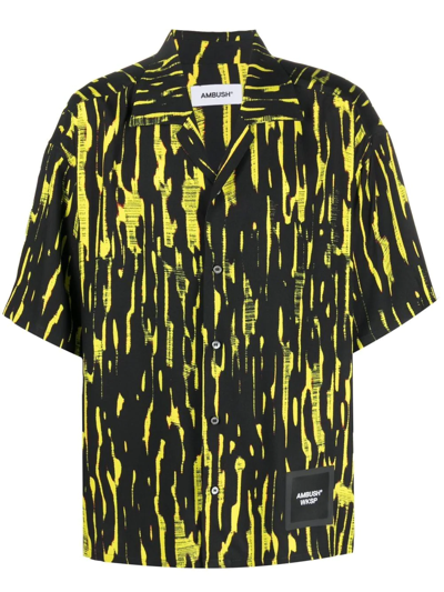 Ambush Logo-patch Short-sleeve Shirt In Fluorescent Yellow