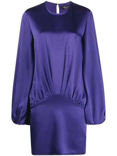 Blumarine Blouse Short Dress In Purple