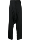 Sulvam Drop-crotch Wool Trousers In Black