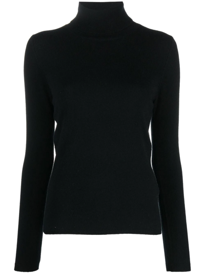 Allude Roll-neck Cashmere Jumper In Schwarz