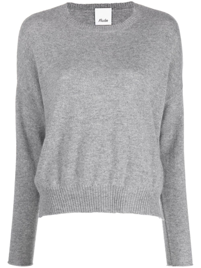 Allude Cashmere Crew-neck Sweater In Grey