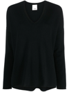 Allude V-neck Long-sleeve Jumper In Schwarz