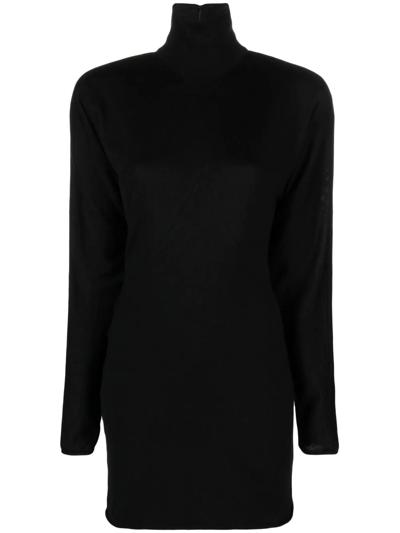 Philosophy Di Lorenzo Serafini Knitted Roll Neck Dress In Schwarz