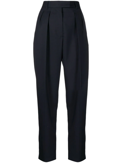 Paul Smith Wool Tapered Trousers In Blue