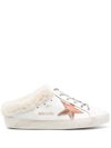 Golden Goose Superstar Shearling-lined Leather Slip-on Sneakers In White/chocolate B