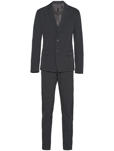 Prada Single-breasted Techno Stretch Suit In Schwarz