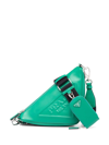 Prada Grace Triangle Logo Shoulder Bag In Green