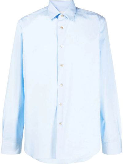 Paul Smith Corduroy Long-sleeve Shirt In Blue