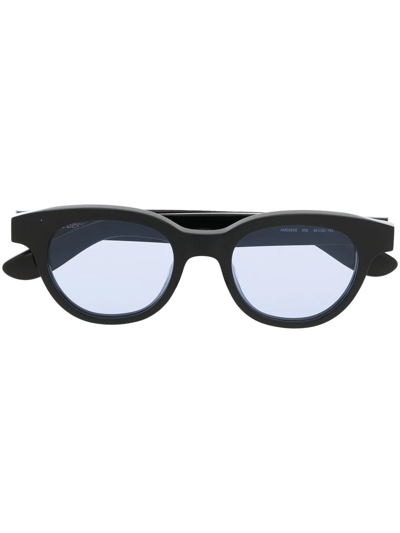 Alexander Mcqueen Chic Round Acetate Sunglasses In Black