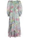 Alice And Olivia Katia Twist Maxi Dress In Grün