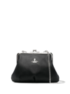 Vivienne Westwood Orb-plaque Recycled Leather Clutch In Schwarz