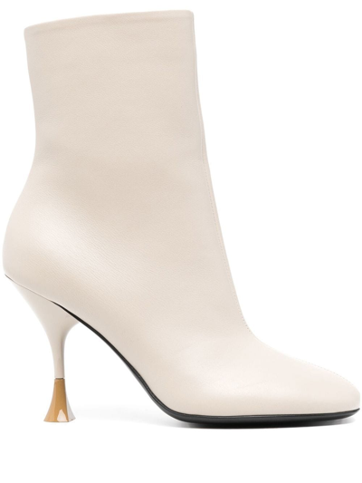 3juin Round-toe Ankle 100mm Boots In White