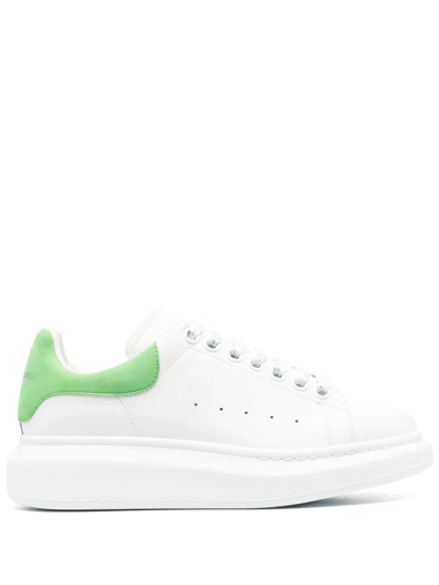 Alexander Mcqueen Oversized Leather Sneakers In White,green