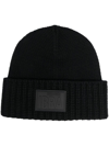 DSQUARED2 LOGO-PATCH KNIT BEANIE HAT