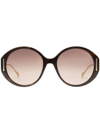 Gucci Oversized Round-frame Sunglasses In Braun