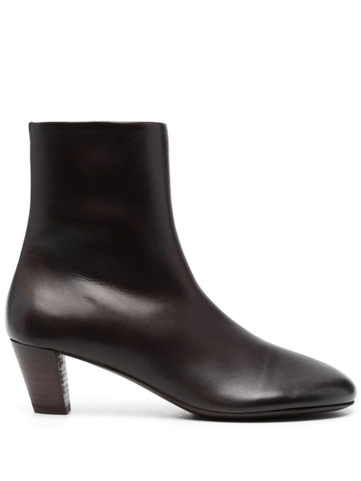 Marsèll Round-toe Leather Ankle Boots In Braun