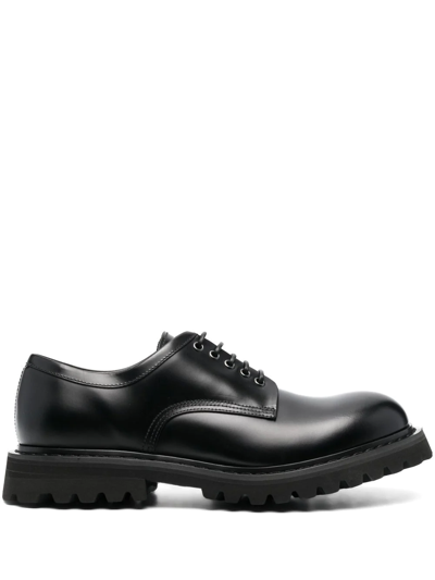 Premiata Black Leather Lace-up Shoes