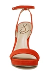 Sam Edelman Women's Jade Ankle Strap High Heel Sandals In Bright Red