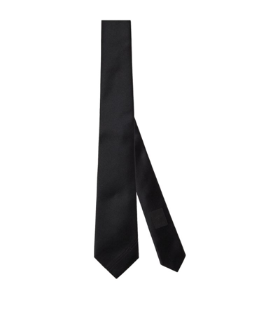 Gucci Silk Satin Tie In Black