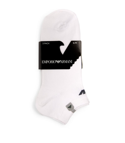 Emporio Armani Eagle Trainer Socks (pack Of 3) In White