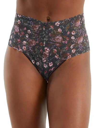 Hanky Panky Signature Lace Printed Retro Thong In Myddleton Gardens