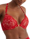 Wolford Belle Fleur Front-close Push-up Bra In Red