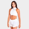 Nike Mock-neck Cropped Support Cami In White/black